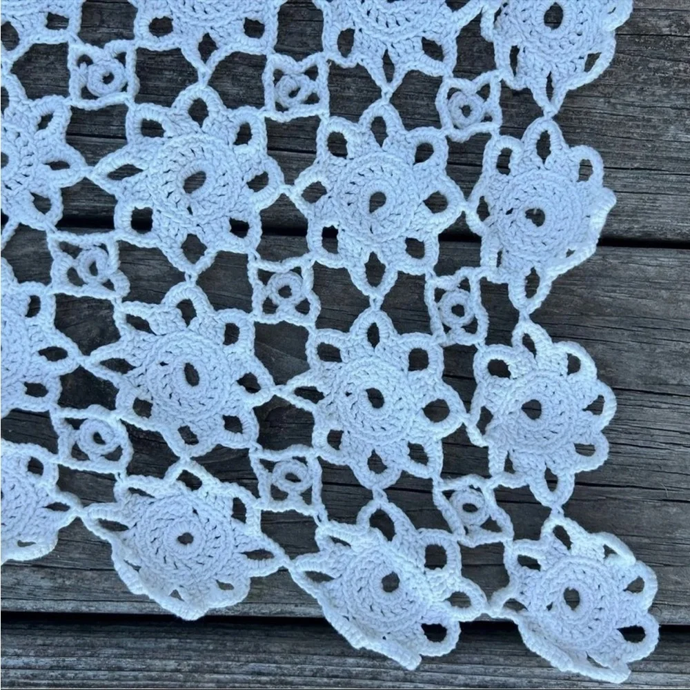 Crochet Doily Blanket Afghan Throw Topper Cottagecore Farmhouse